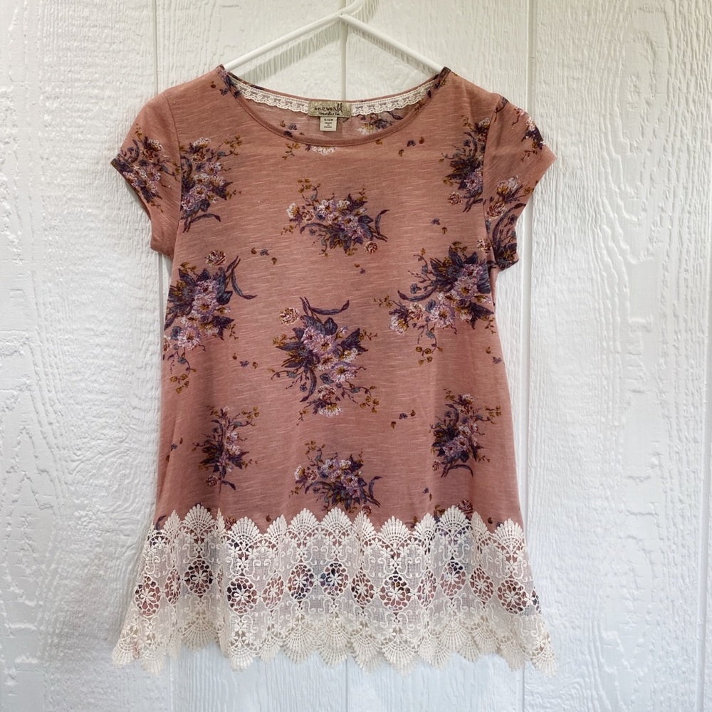One World Floral and lace Top, Lace t shirt